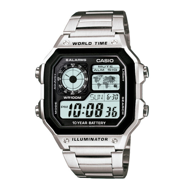 Reloj casual correa de acero inoxidable AE-1200WHD-1AV