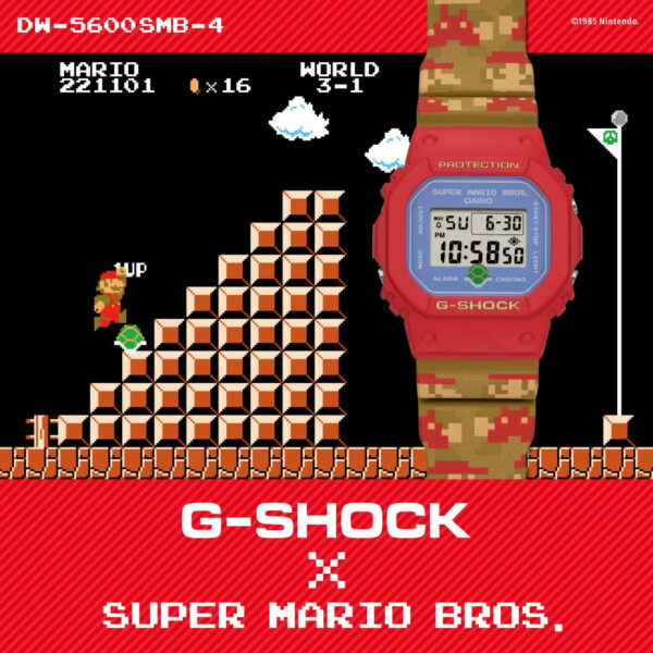 Edición especial Super Mario Brothers reloj G-Shock deportivo correa de resina DW-5600SMB-4 - Imagen 2