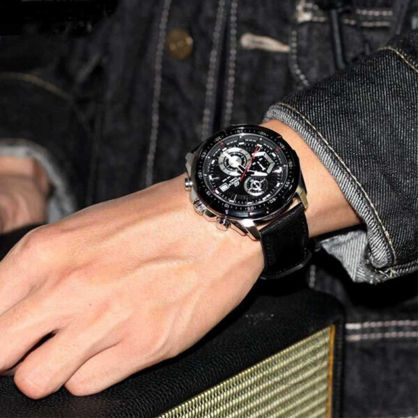 Reloj Edifice casual correa de cuero EFR-539L-1AVU - Imagen 2