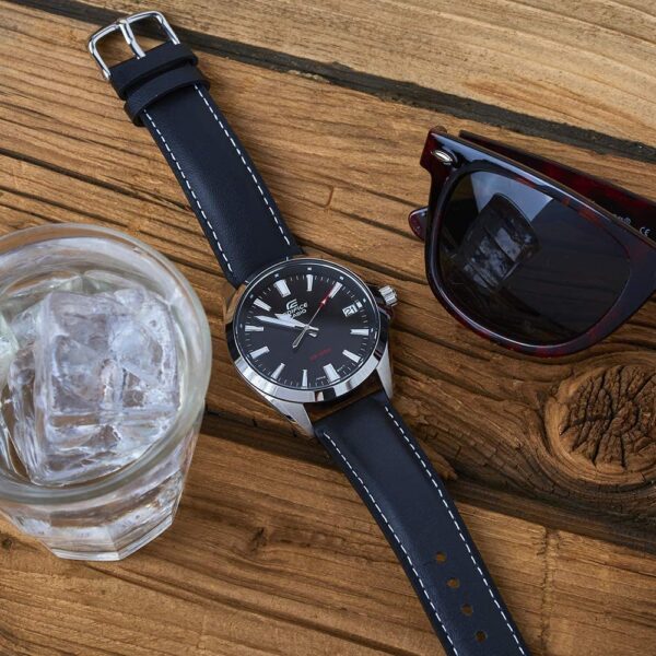 Reloj Edifice casual correa de cuero EFV-100L-1AV - Imagen 3