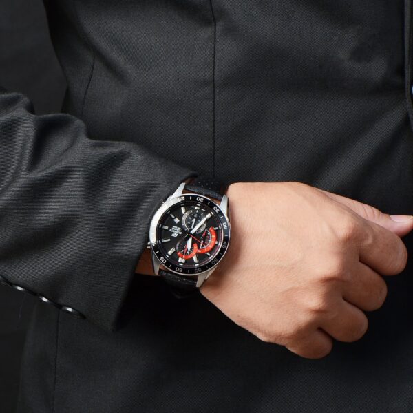 Reloj Edifice casual correa de cuero EFV-550L-1AV - Imagen 2