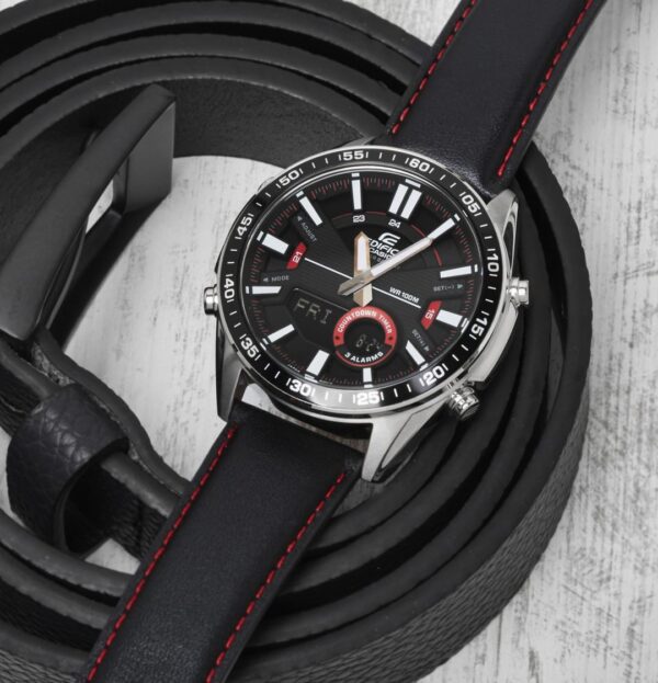 Reloj Edifice casual correa de cuero EFV-C100L-1AV - Imagen 2