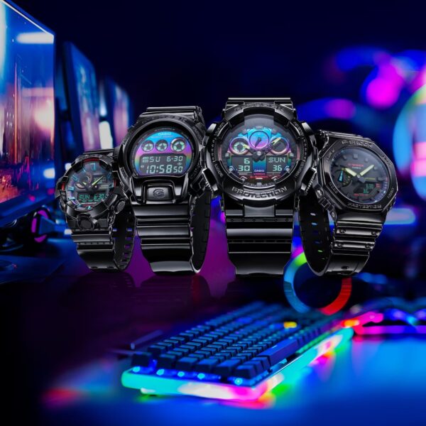 Reloj G-Shock edición Virtual Rainbow deportivo correa de resina GA-700RGB-1A - Imagen 11