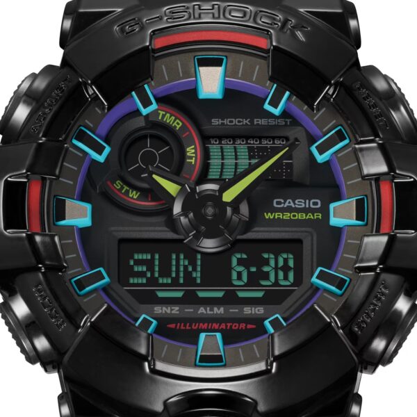 Reloj G-Shock edición Virtual Rainbow deportivo correa de resina GA-700RGB-1A - Imagen 5