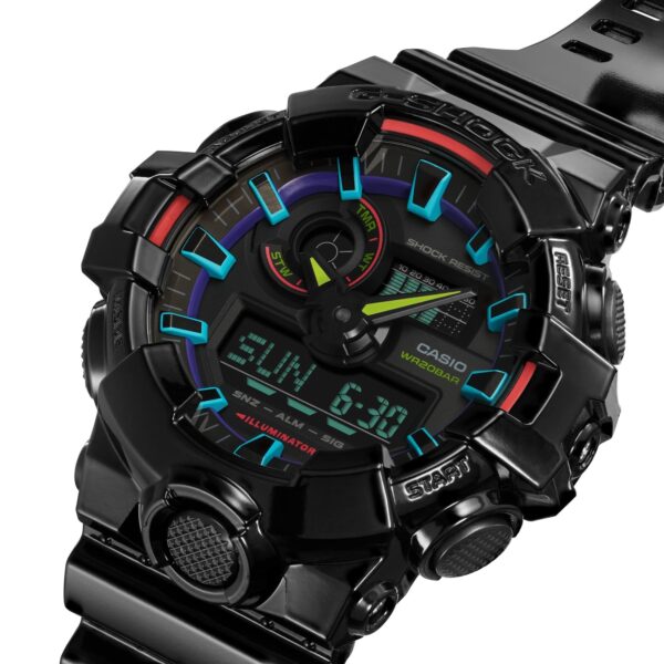 Reloj G-Shock edición Virtual Rainbow deportivo correa de resina GA-700RGB-1A - Imagen 7