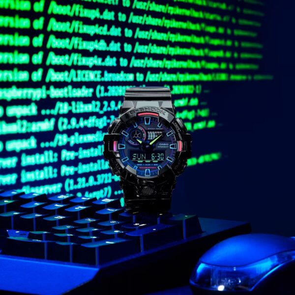 Reloj G-Shock edición Virtual Rainbow deportivo correa de resina GA-700RGB-1A - Imagen 3